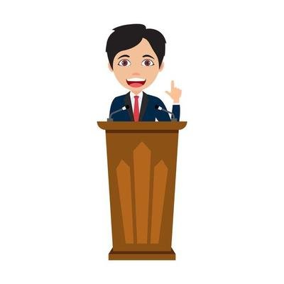 businessman-character-speaks-on-the-podium-free-vector